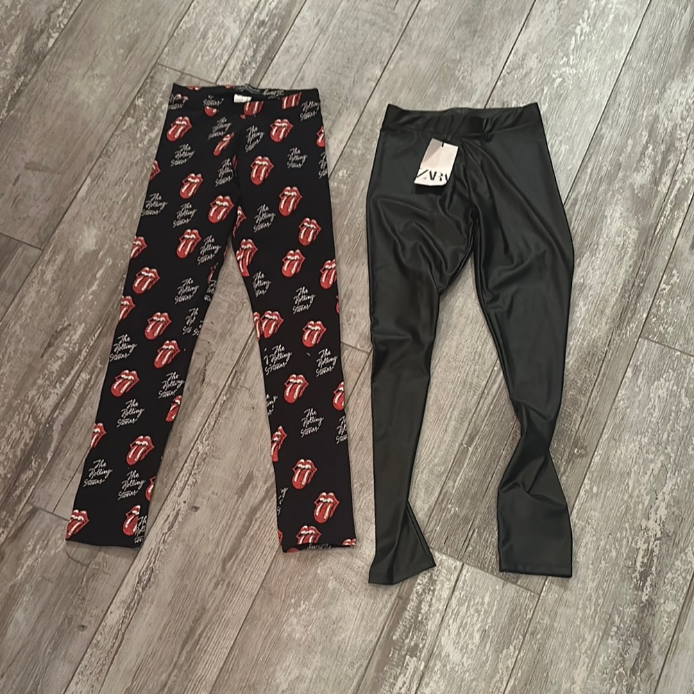 Zara Kids Leggings Set - Black and Red